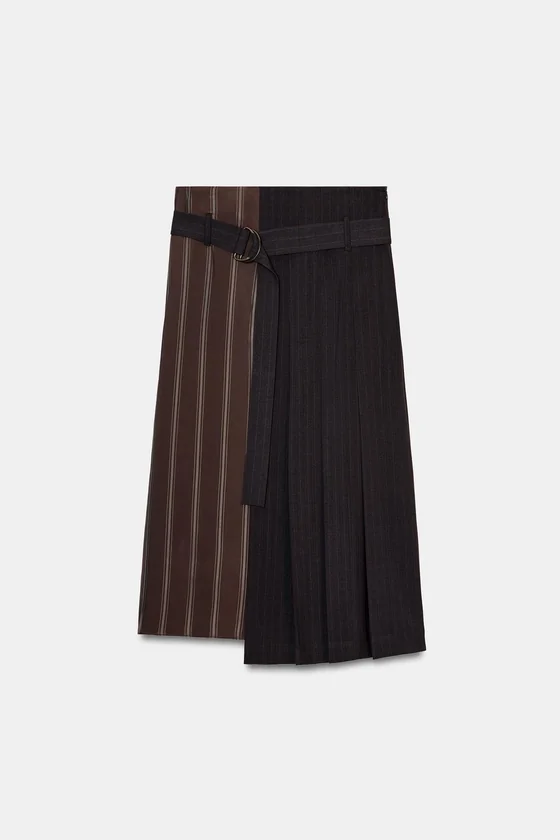 ЮБКА С РЕМНЕМ И КОНТРАСТНЫМИ ДЕТАЛЯМИ — коллекция Zara «ZW»
