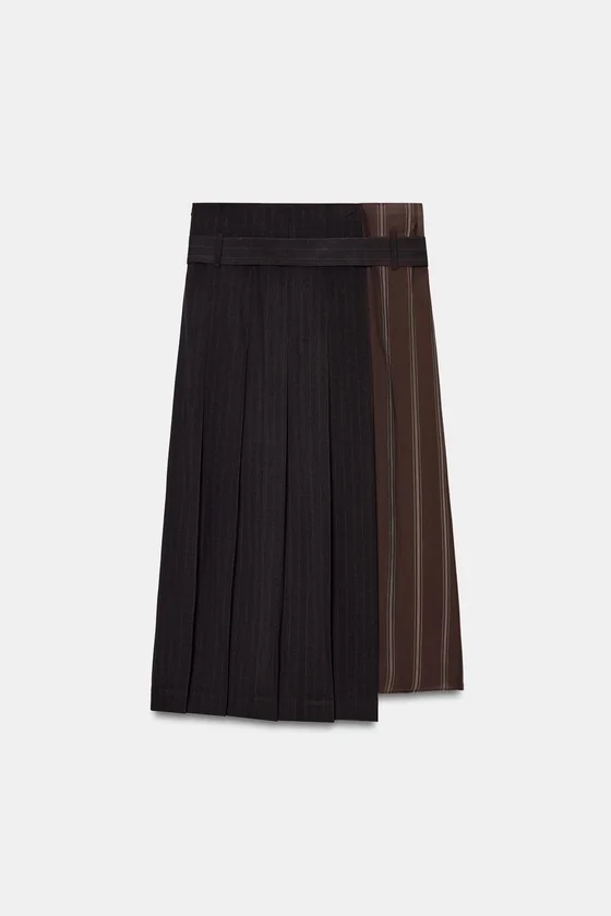 ЮБКА С РЕМНЕМ И КОНТРАСТНЫМИ ДЕТАЛЯМИ — коллекция Zara «ZW»