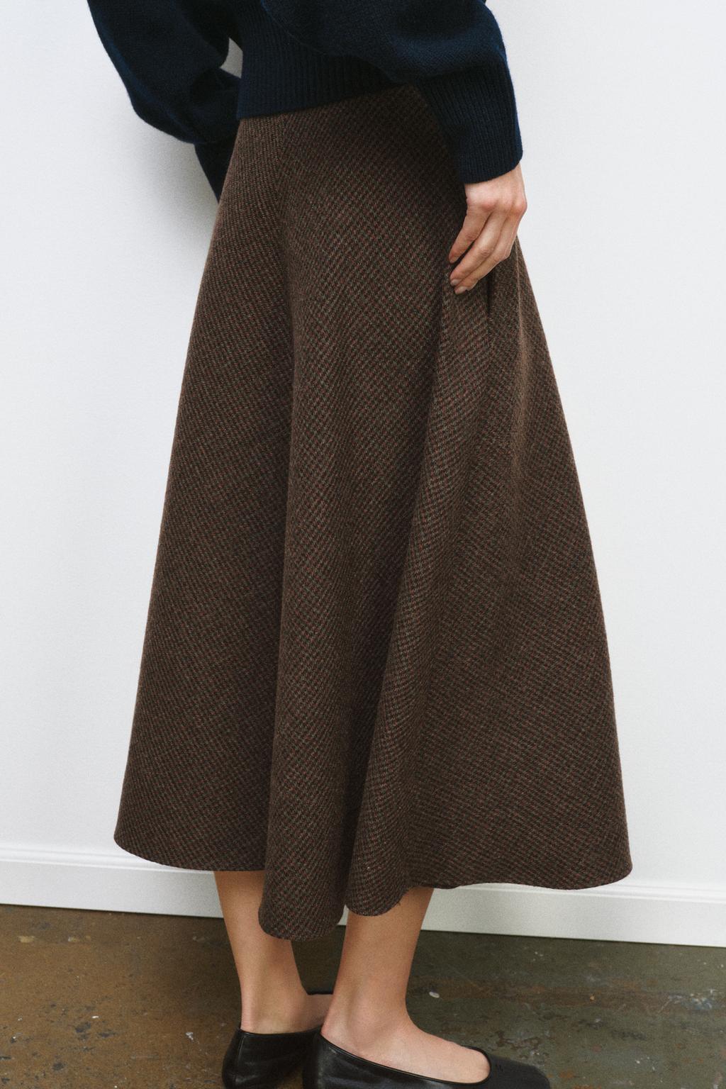 ЮБКА ИЗ СМЕСОВОЙ ШЕРСТИ «ГУСИНАЯ ЛАПКА» — ZW COLLECTION