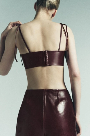 Мини-шорты из 100% кожи- Заказать в России