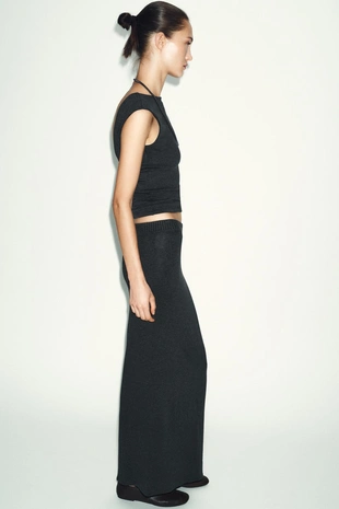 Мягкая прямая юбка- Заказать в России