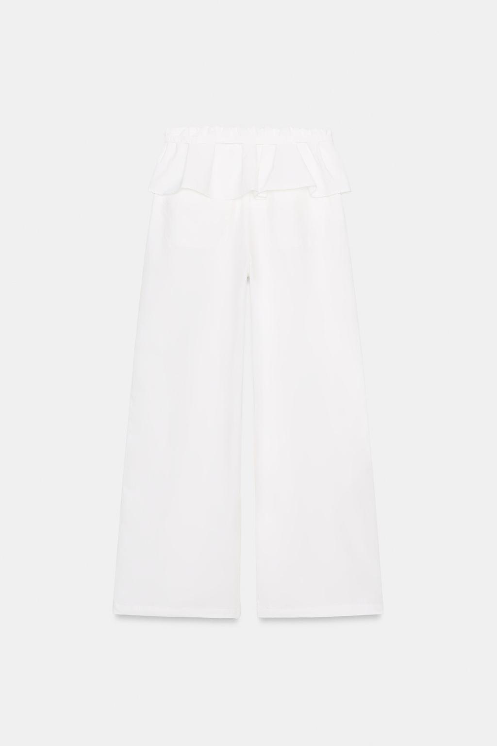 БРЮКИ ИЗ НЕЙЛОНА С НАКЛАДНЫМ ПОЯСОМ