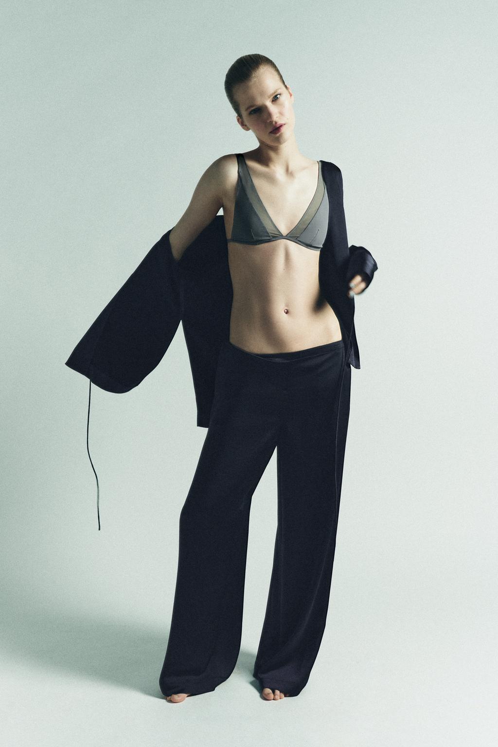 АТЛАСНЫЕ БРЮКИ С ВЫСОКОЙ ПОСАДКОЙ