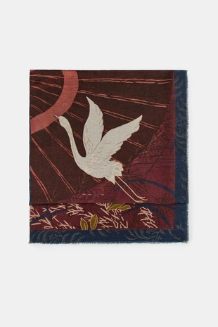 Шарф из ткани с цветочным принтом- Заказать в России