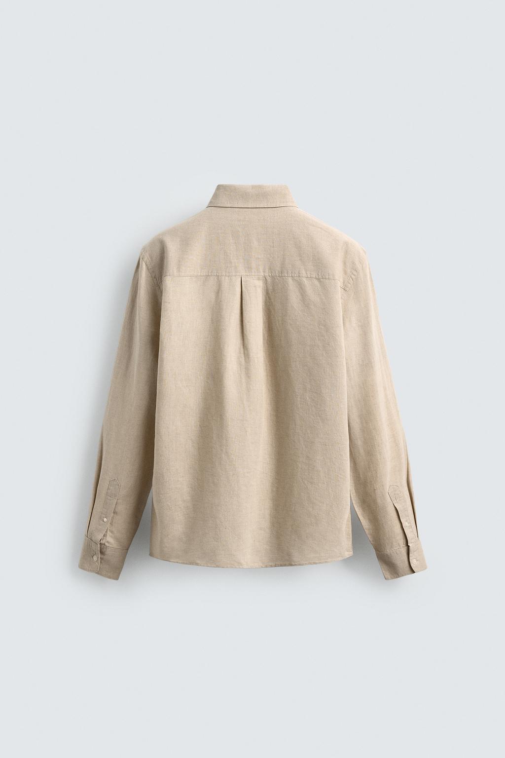 Рубашка свободного кроя из льна и хлопка