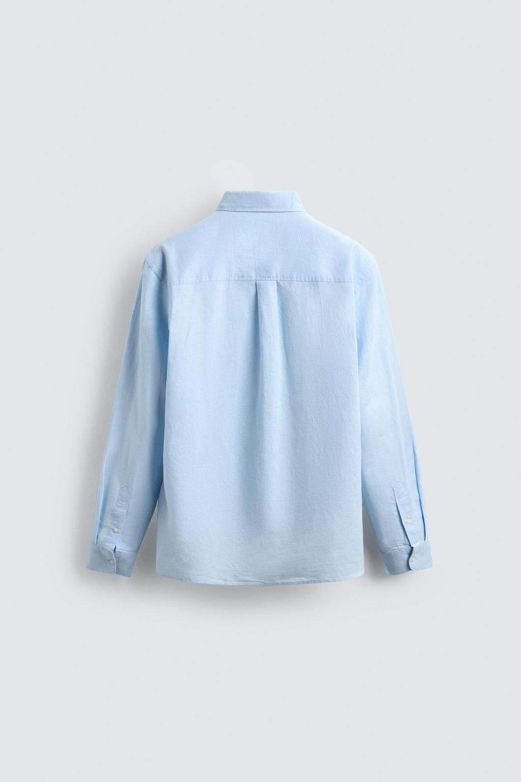 Рубашка из льна и хлопка с регулярной посадкой