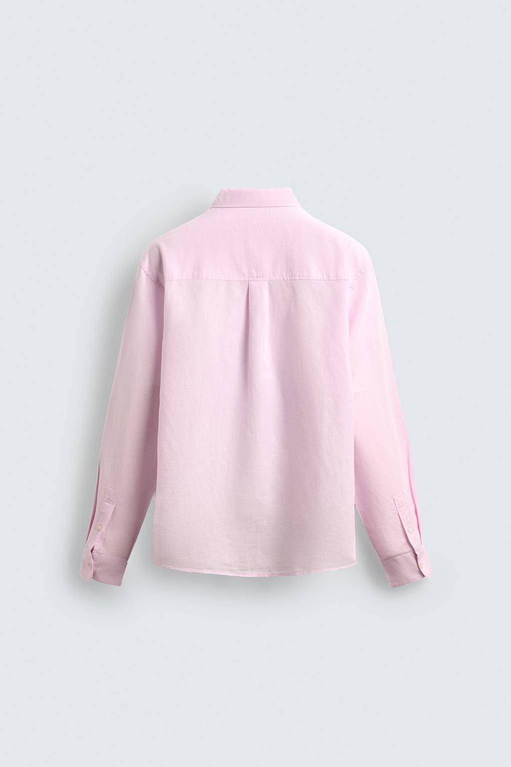 Рубашка свободного кроя из льно-хлопковой ткани