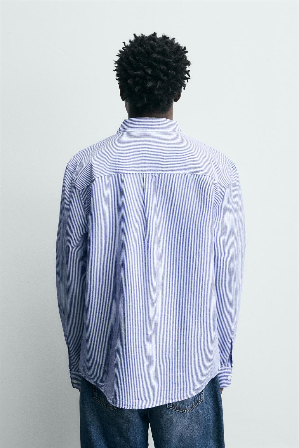 Рубашка из льна и хлопка с обычной посадкой