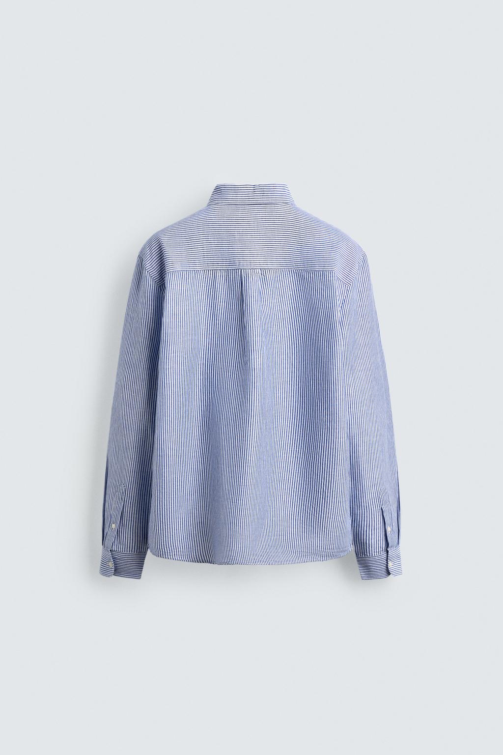 Рубашка из льна и хлопка с обычной посадкой