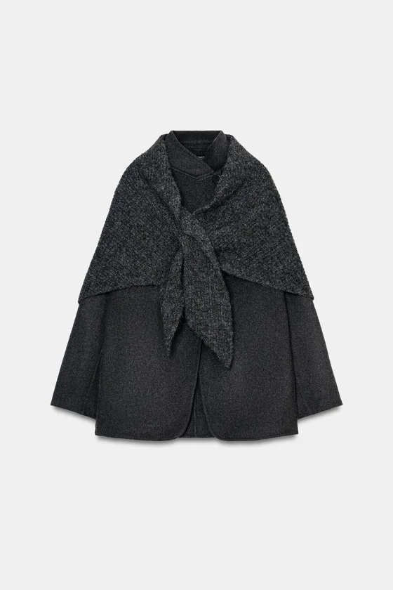 БЛЕЙЗЕР ИЗ СМЕСОВОЙ ШЕРСТИ С ПЛАТКОМ — коллекция Zara «ZW»