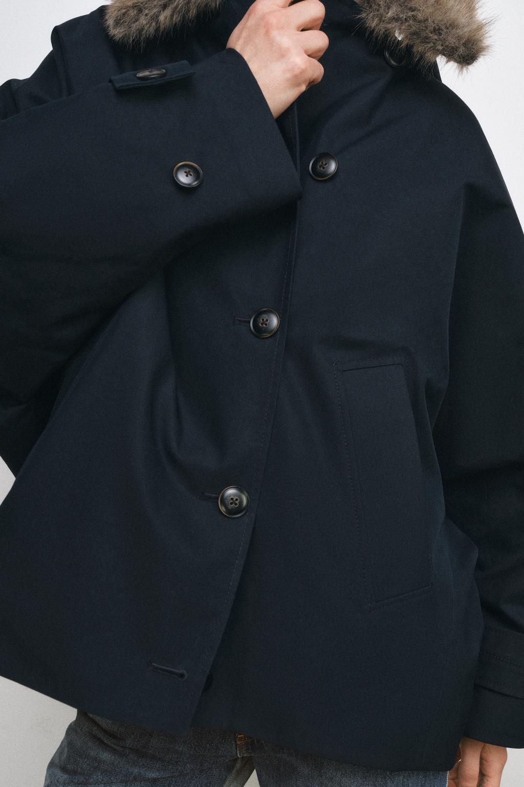 ТРЕНЧ С МЕХОВЫМ ВОРОТНИКОМ — ZW COLLECTION