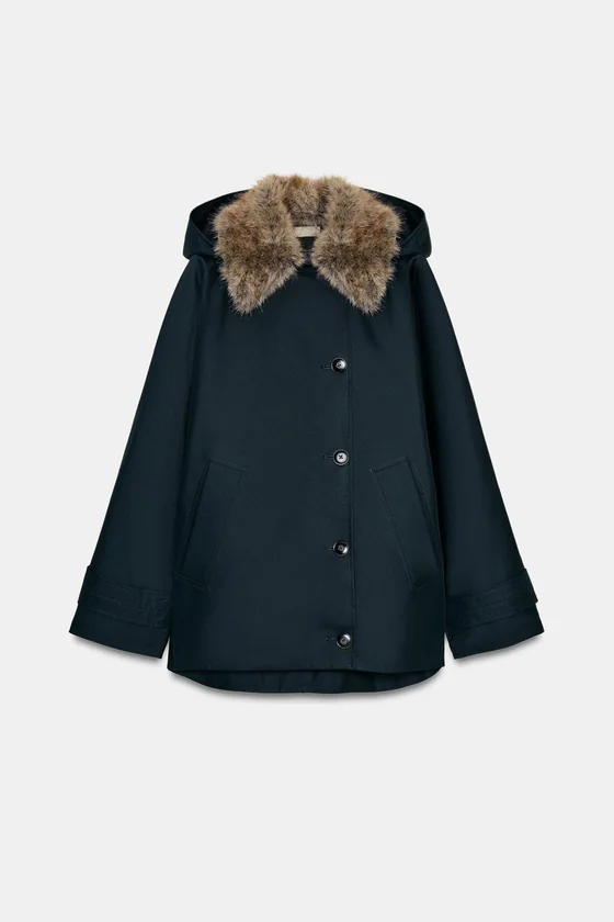 ТРЕНЧ С МЕХОВЫМ ВОРОТНИКОМ — коллекция Zara «ZW»