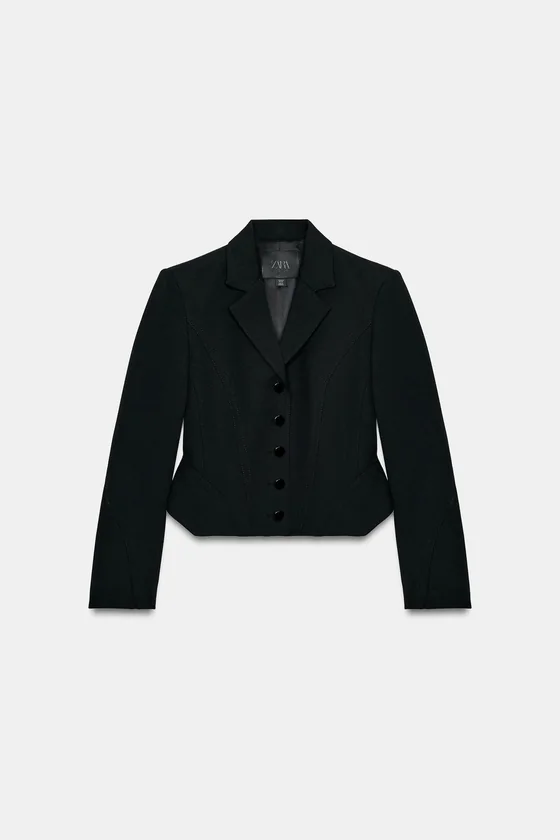 КОРОТКИЙ БЛЕЙЗЕР С ОТСТРОЧКОЙ — коллекция Zara «ZW»