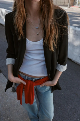 Блейзер с принтом на манжетах