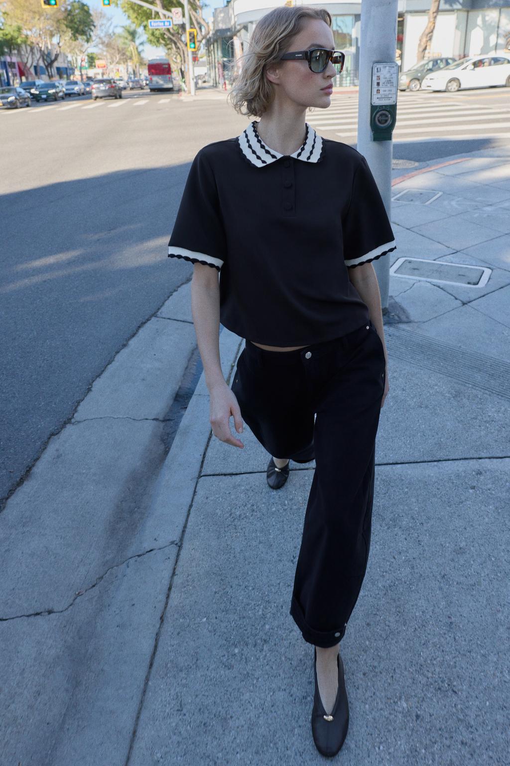 ТОП ПОЛО КОМБИНИРОВАННЫЙ