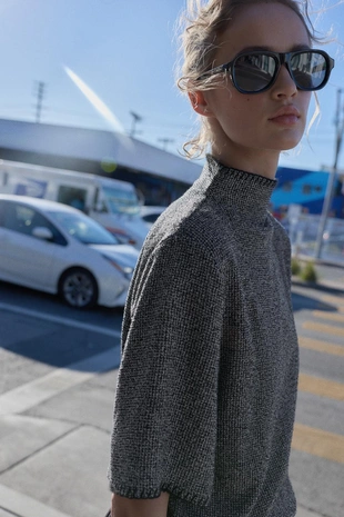 Комбинированное платье миди- Заказать в России