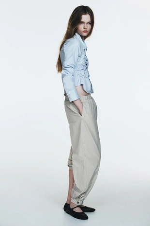 Нейлоновые брюки-бомбашки в клетку- Заказать в России