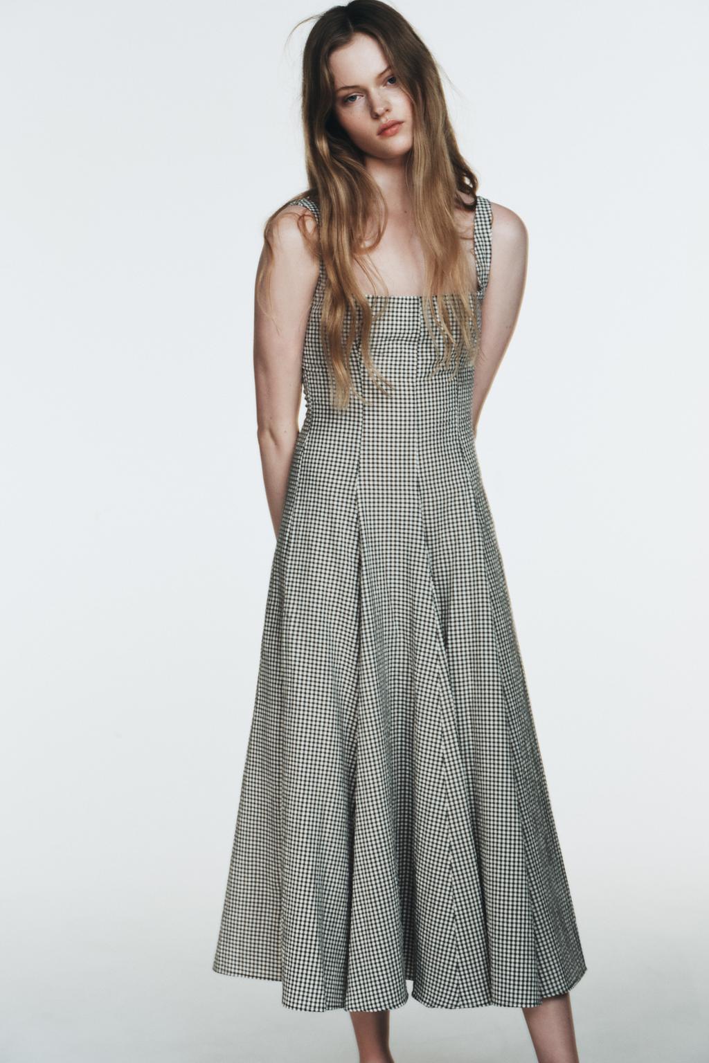 ПЛАТЬЕ МИДИ В КЛЕТКУ ВИШИ