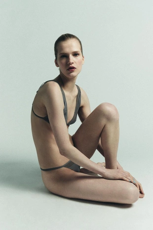 Трусы танга из комбинированного тюля- Заказать в России