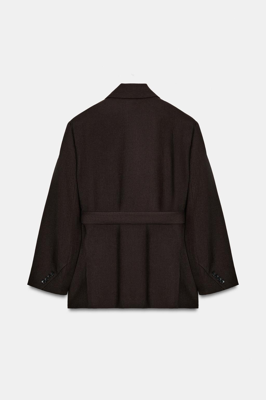 БЛЕЙЗЕР ИЗ 100% ШЕРСТИ С ПОЯСОМ — ZW COLLECTION LIMITED EDITION