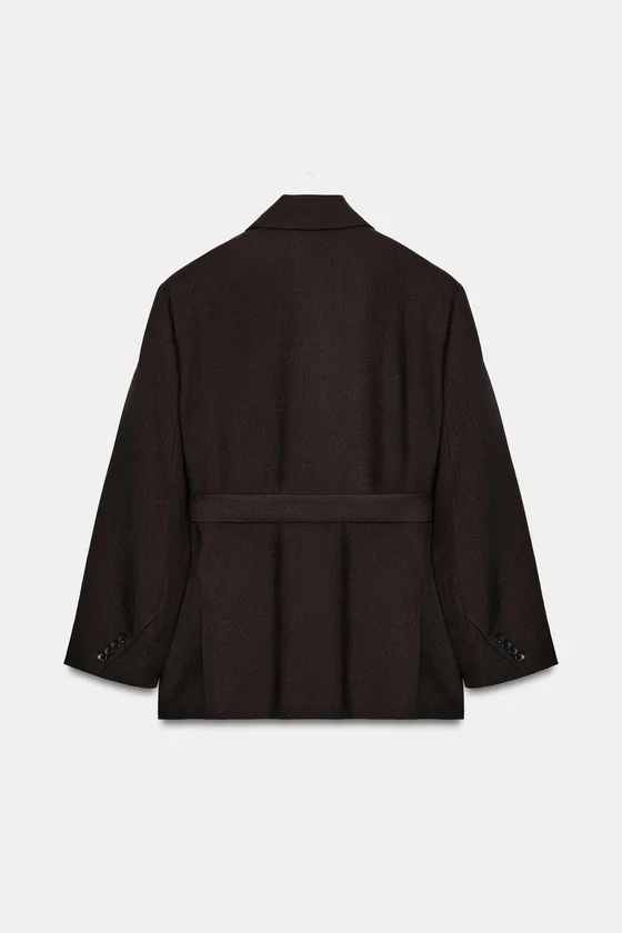 БЛЕЙЗЕР ИЗ 100% ШЕРСТИ С ПОЯСОМ — коллекция Zara «ZW» 