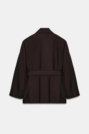 Блейзер из 100% шерсти с поясом — ZW COLLECTION LIMITED EDITION- Заказать в России