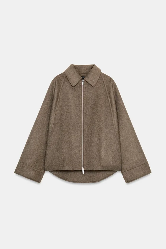 КУРТКА С ШЕРСТЬЮ И МОЛНИЕЙ — коллекция Zara «ZW»