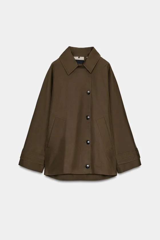 КОРОТКИЙ ТРЕНЧ С МЕХОВЫМ ВОРОТНИКОМ — коллекция Zara «ZW»