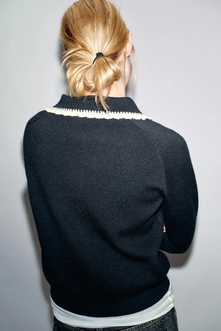 Кардиган с круглым воротником- Заказать в России