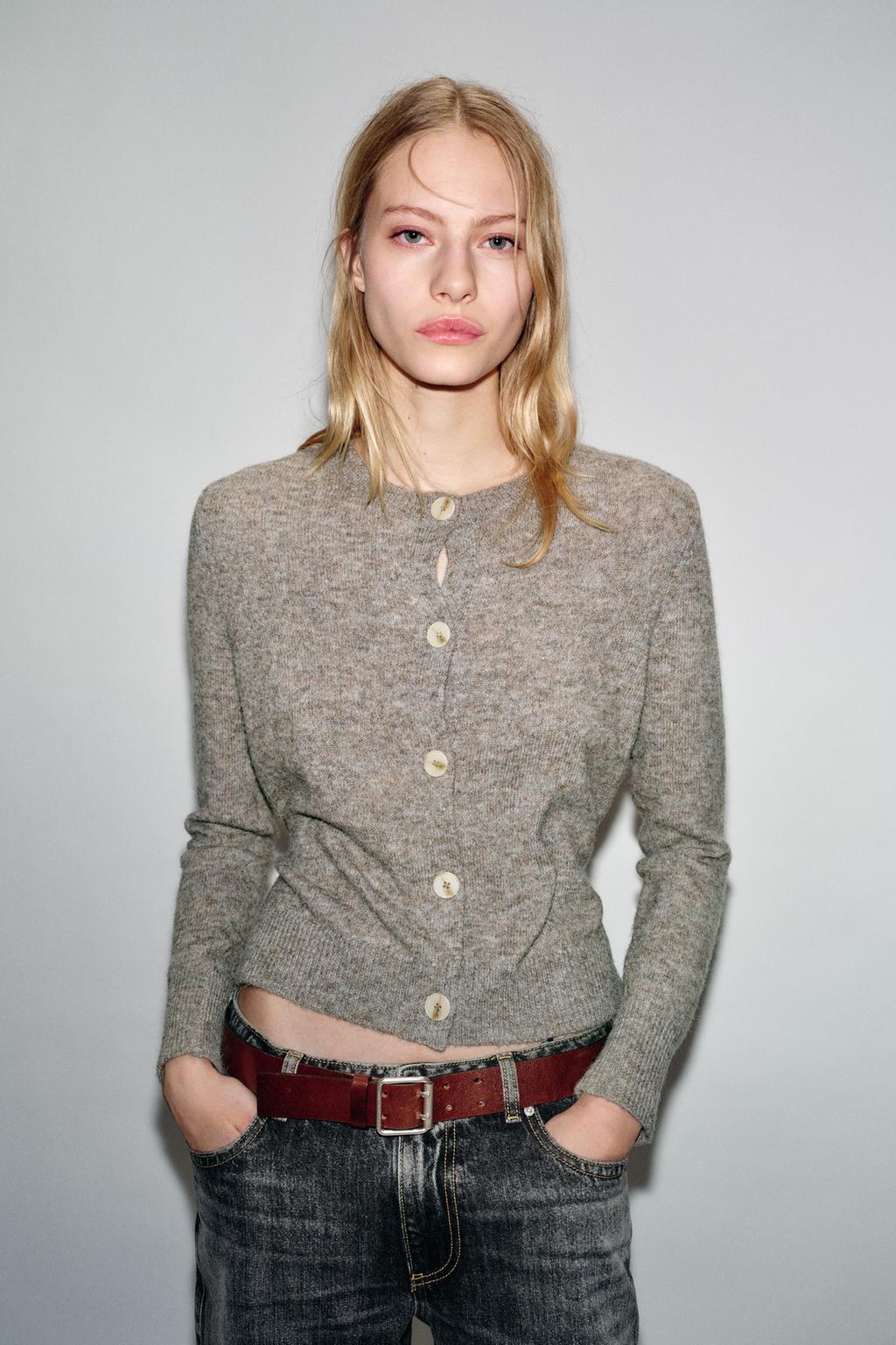 КАРДИГАН ИЗ КОМБИНИРОВАННОЙ ТКАНИ С ПОЯСОМ