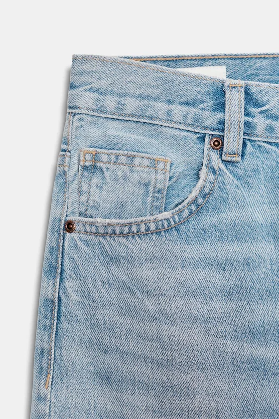 Zara Джинсы «trf extra» с высокой посадкой - Цвет пастельно-синий
