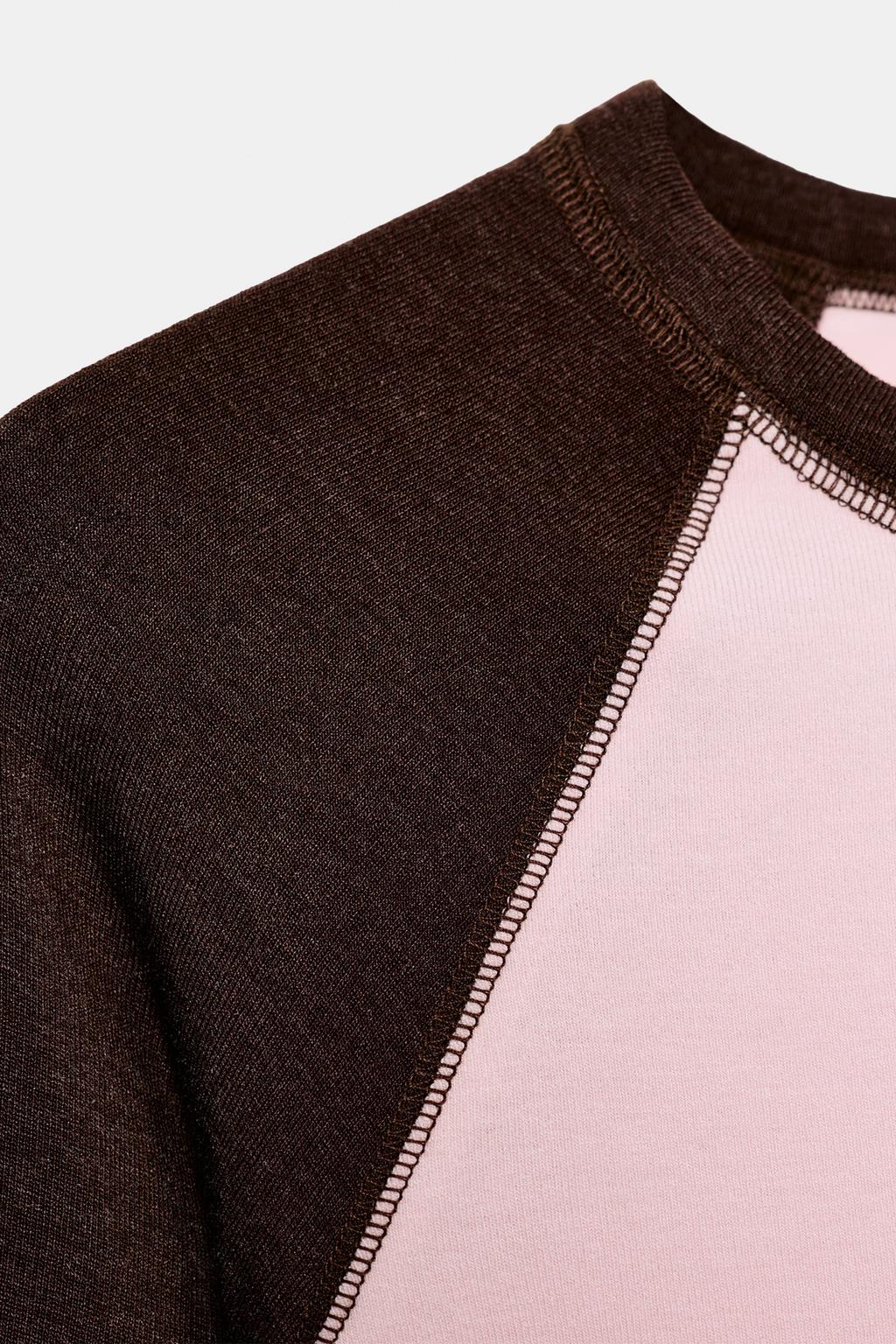 ФУТБОЛКА РЕГЛАН С КОНТРАСТНЫМИ ДЕТАЛЯМИ