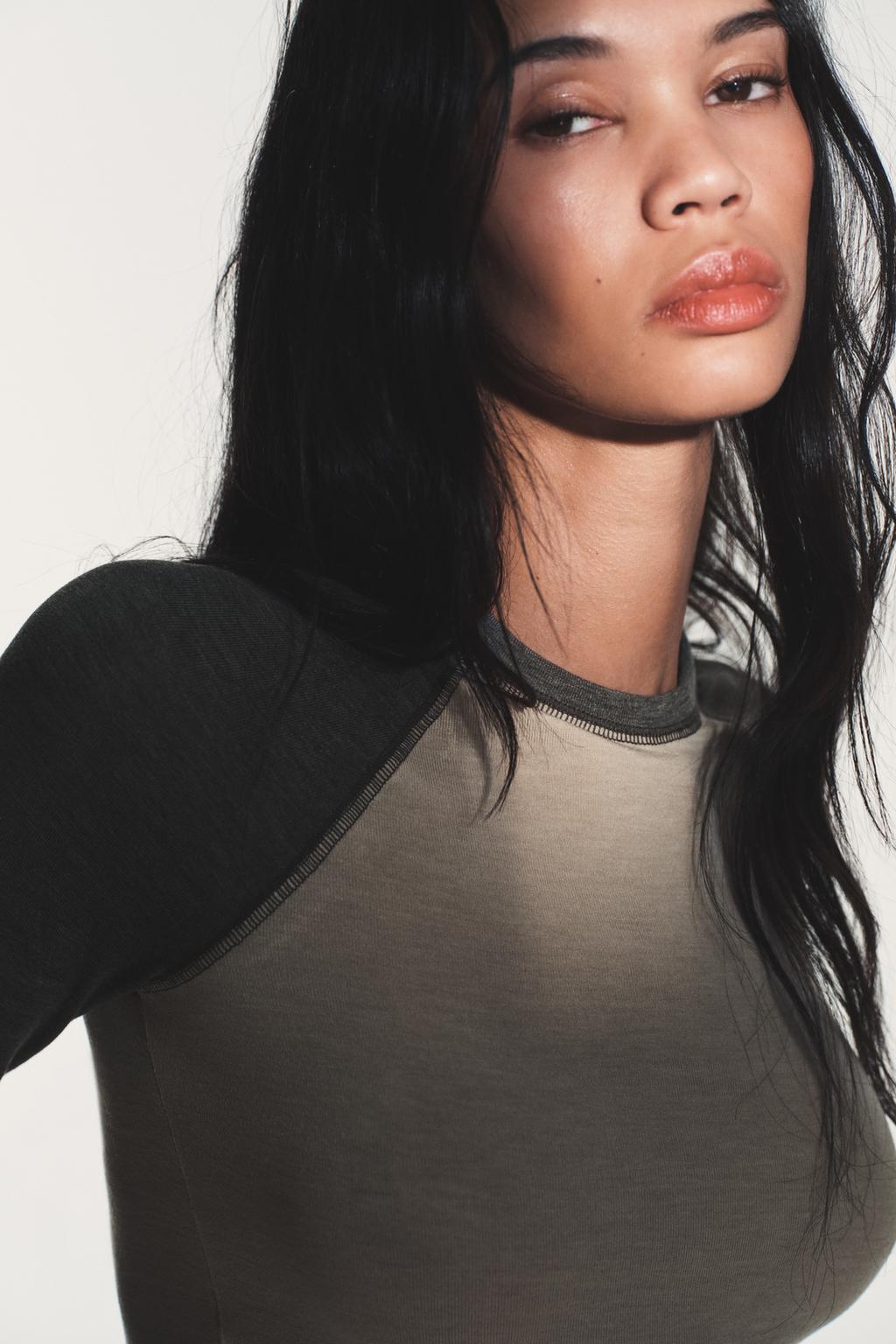 ФУТБОЛКА РЕГЛАН С КОНТРАСТНЫМИ ДЕТАЛЯМИ