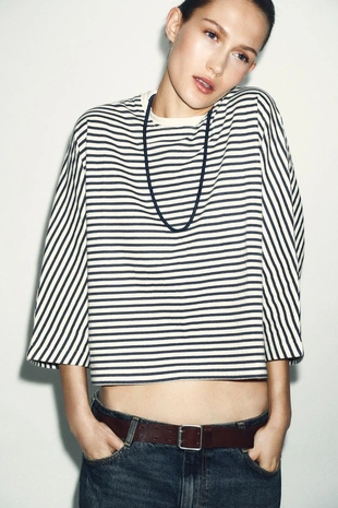 Футболка оверсайз в полоску- Заказать в России