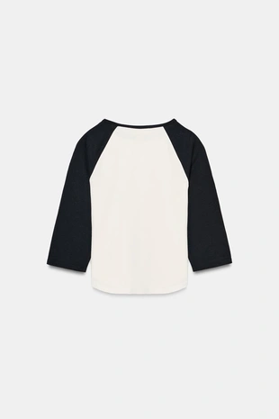 Комбинированная футболка из плотного хлопка- Заказать в России