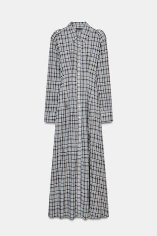 Платье-рубашка в клетку- Заказать в России