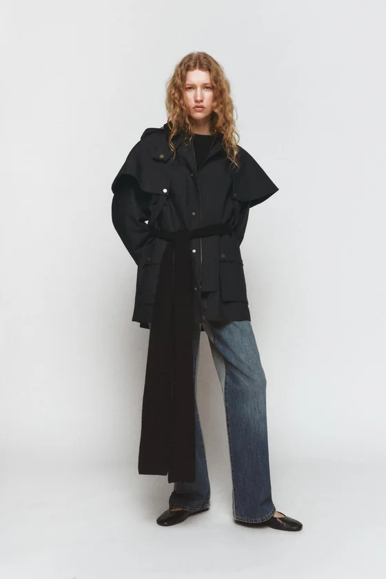 ТРЕНЧ С КОНТРАСТНЫМ ВОРОТНИКОМ И КАПЮШОНОМ — коллекция Zara «ZW» 