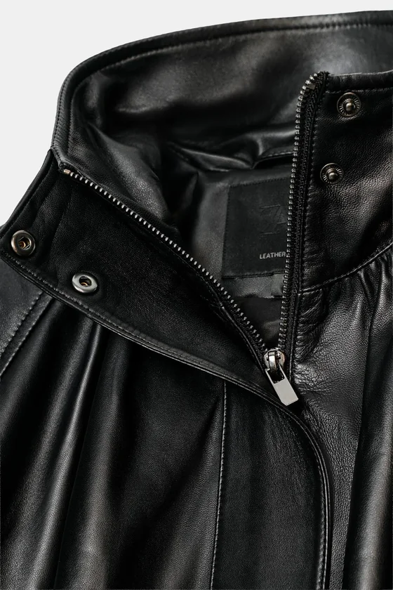 КУРТКА ИЗ 100% КОЖИ — коллекция Zara «ZW» 