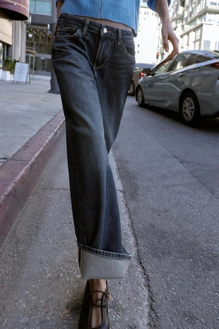 Джинсы Z1975 с завышенной посадкой и оборчатыми подворотами- Заказать в России