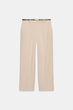 Прямые брюки с поясом- Заказать в России