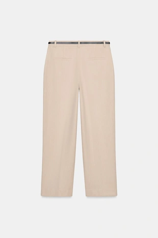 Прямые брюки с поясом- Заказать в России