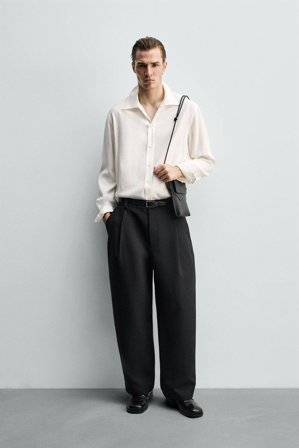 РУБАШКА RELAXED FIT СТРУЯЩЕГОСЯ ПОКРОЯ