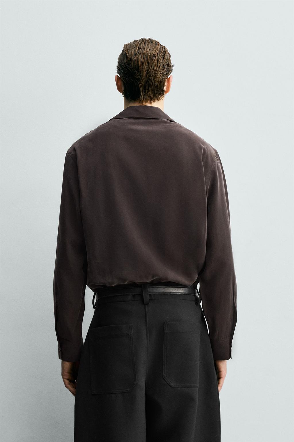 РУБАШКА RELAXED FIT ИЗ СТРУЯЩЕЙСЯ ТКАНИ