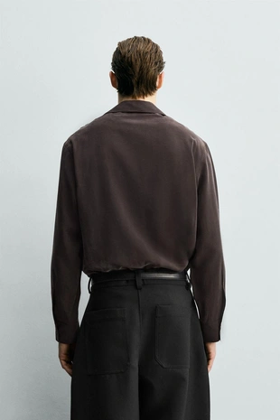 Рубашка RELAXED FIT из струящейся ткани- Заказать в России