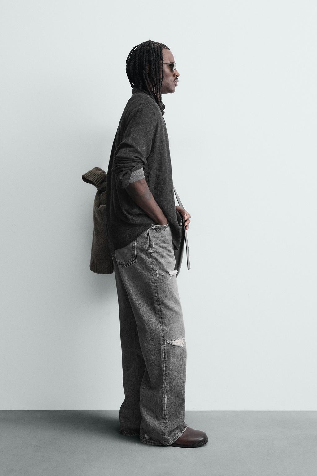 РУБАШКА RELAXED FIT ИЗ СТРУЯЩЕЙСЯ ТКАНИ