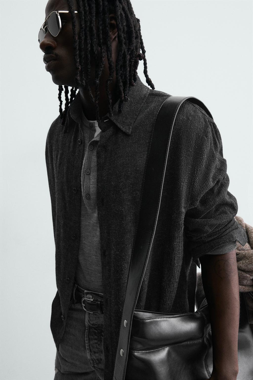 РУБАШКА RELAXED FIT ИЗ СТРУЯЩЕЙСЯ ТКАНИ