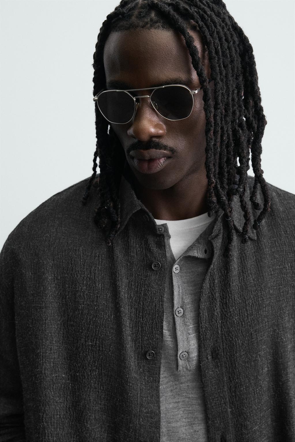 РУБАШКА RELAXED FIT ИЗ СТРУЯЩЕЙСЯ ТКАНИ