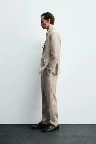 Костюмные брюки из 100% льна- Заказать в России