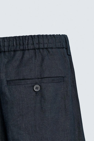 Брюки классического кроя из 100% льна