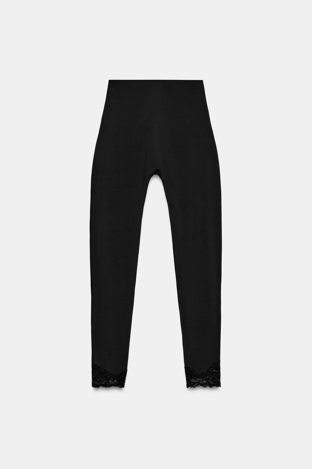 ЛЕГИНСЫ ИЗ ПОЛИАМИДА С КРУЖЕВОМ